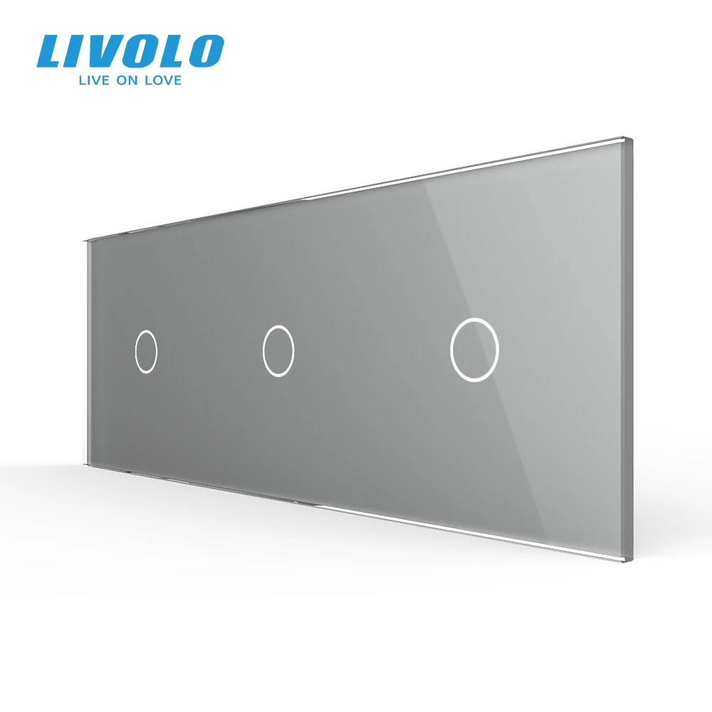 Роскошное белое жемчужное Хрустальное стекло Livolo 222 мм * 80 только панель тройная