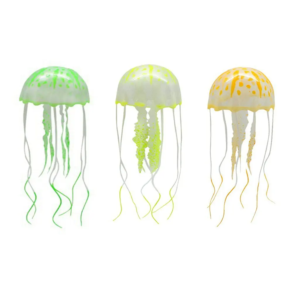Разноцветная светящаяся искусственная Медуза украшение для аквариума