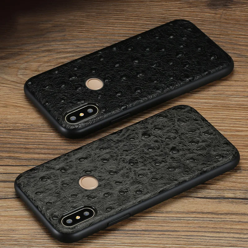 Чехол из натуральной кожи с узором страуса для Xiaomi mi 8 8SE 9se A2 x 2S 6 max 3 Red Note 7 pro защита
