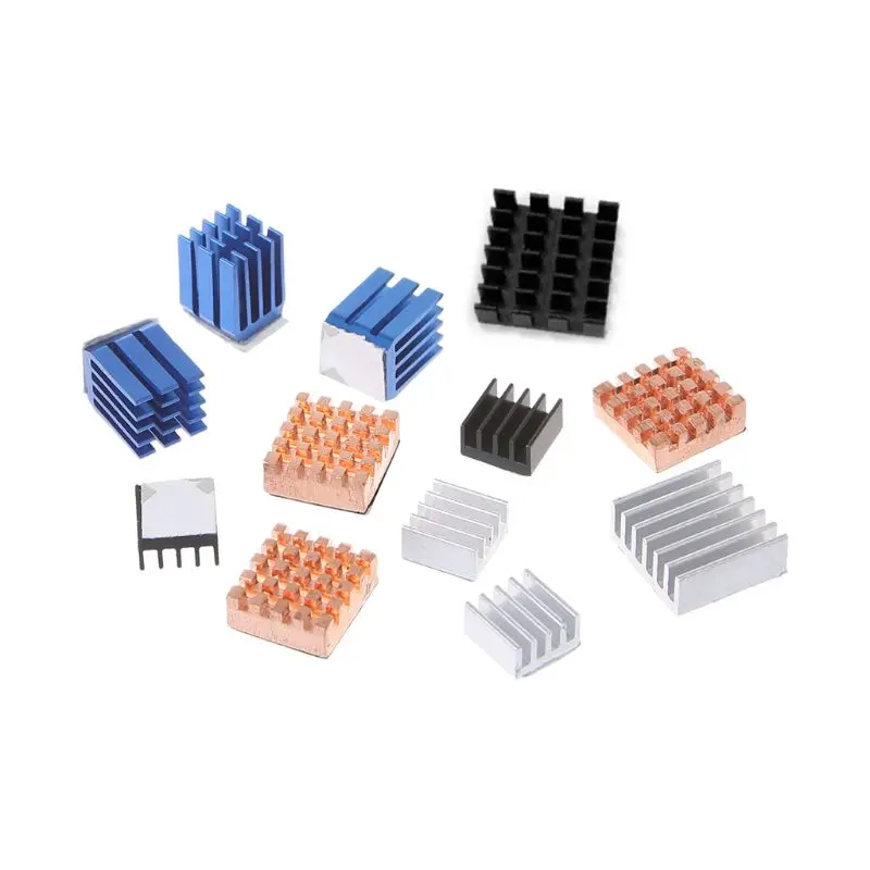 

12 Pcs/Set Heat Sink Aluminum Copper Radiator Cooler Kit For Raspberry Pi 2 / 3