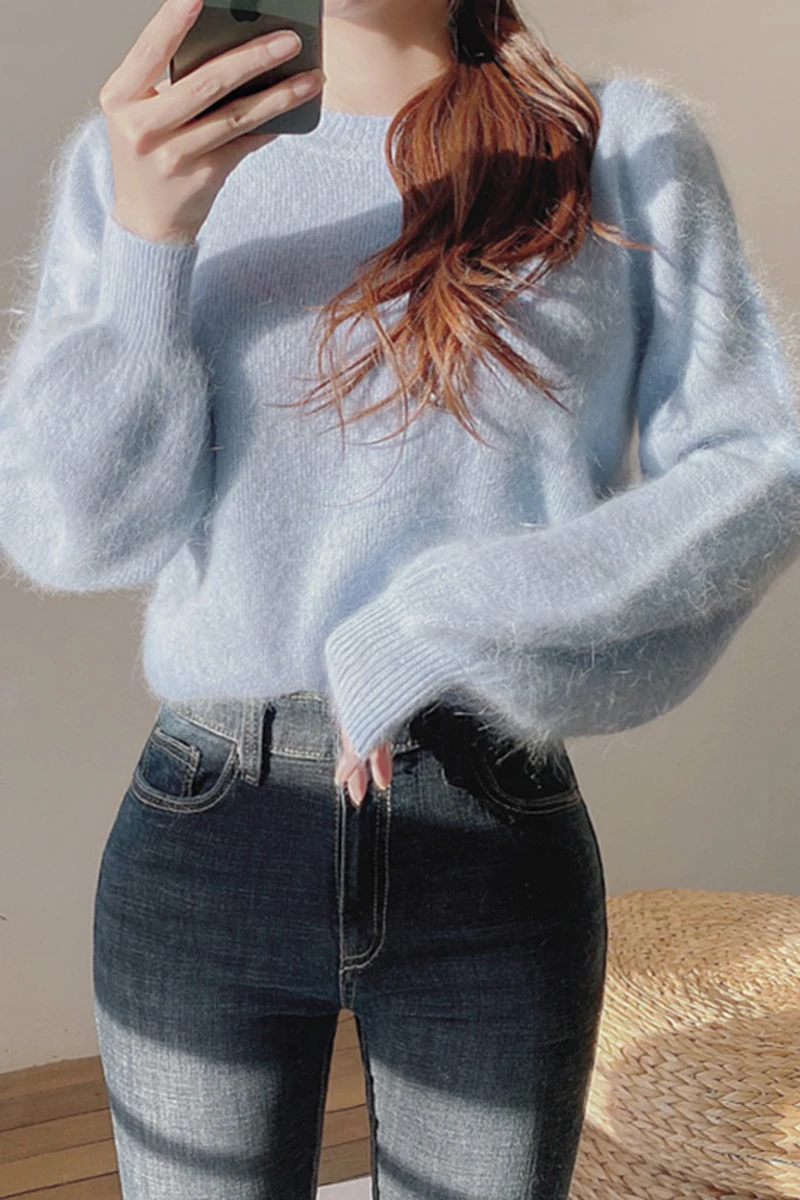 

WAVSIYIER sweater women knitted cute loose vintage woman 2020 pullover oversized thick korean jumper autumn winter elegant solid