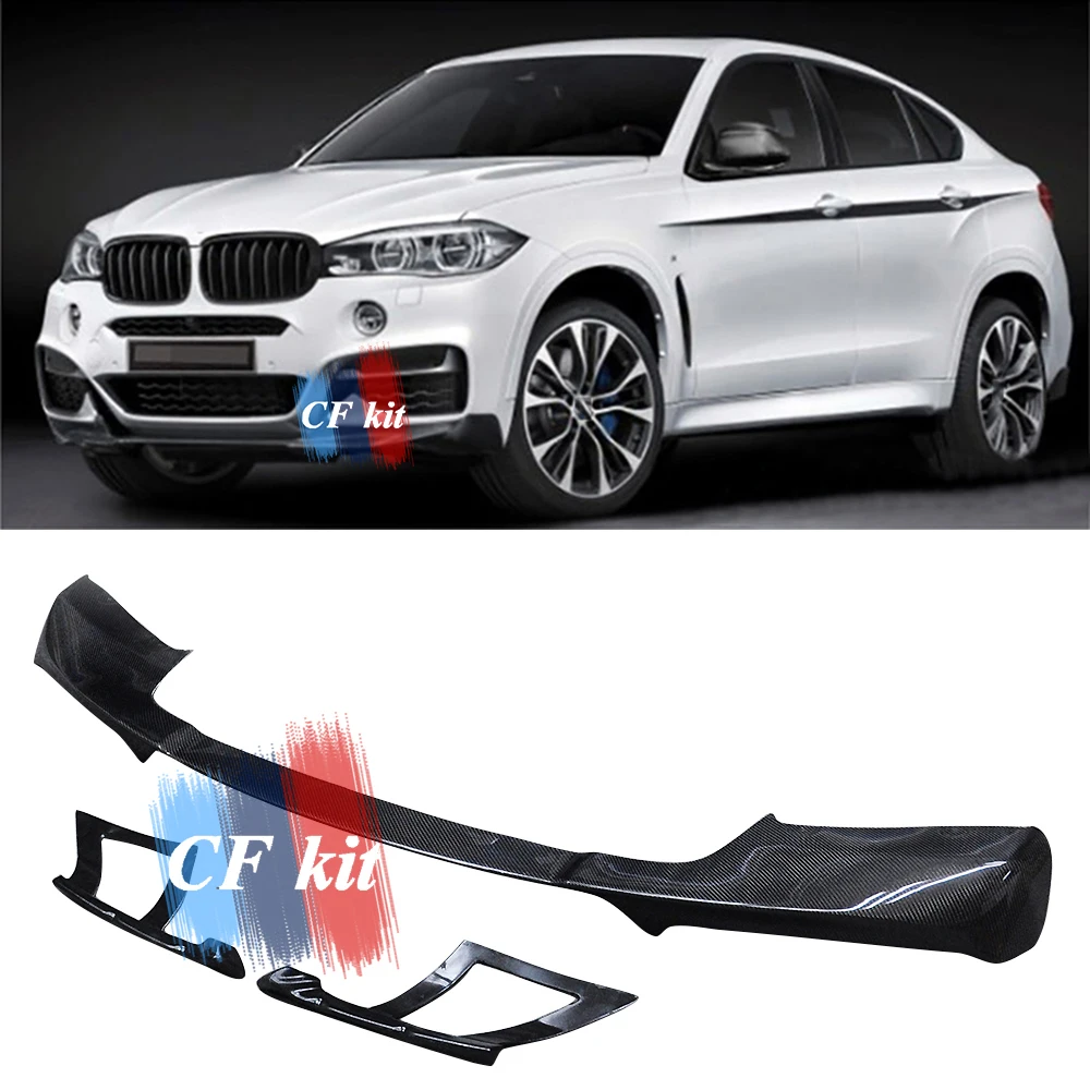Реальные углеродного волокна передний спойлер для BMW F16 X6 автомобильный бампер