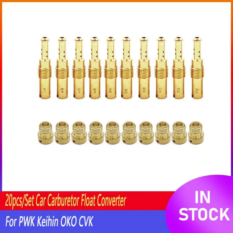 

Car Carburetor Float Converter Nozzle Durable Slow Pilot Jet Main Jet 10 Slow Pilot Jet 10 Main Jet For PWK Keihin OKO 20pcs/Set