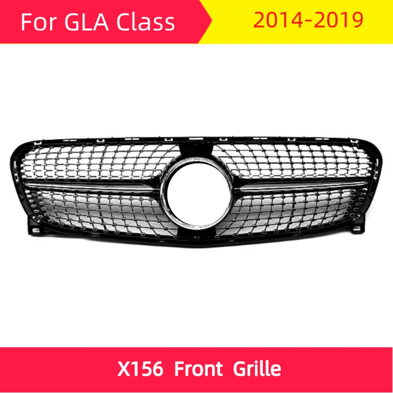 Алмазная Передняя решетка для mercedes X156 2014-2019 GLA Class GLA180 GLA200 GLA250 GLA45 ABS | Автомобили и