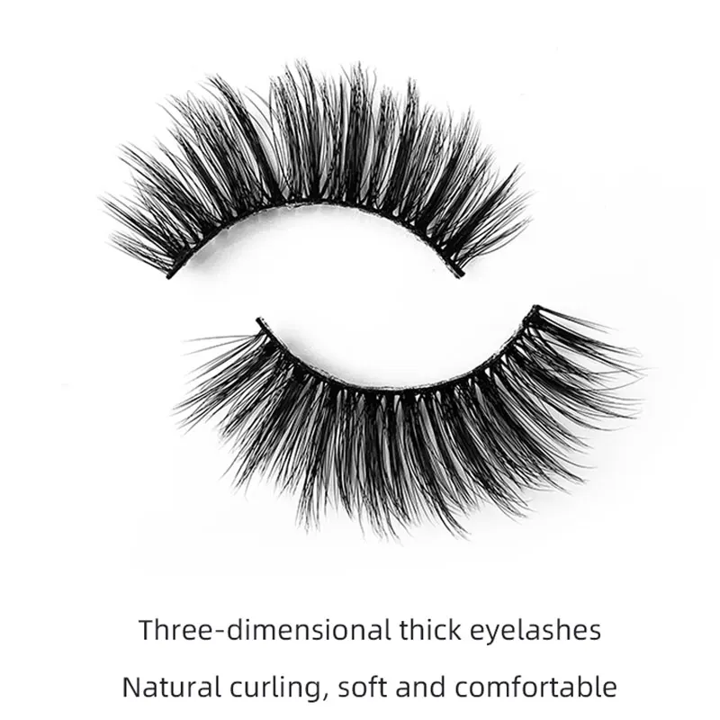 

1 Pair 3D Mink Lashes Natural False Eyelashes With Brush Dramatic Volume Fake Lashes Girls Makeup Eyelash Extension Eyelashes