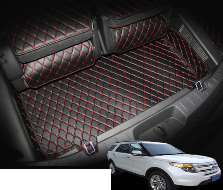 

for ford explorer leather car trunk mat mat cargo liner 2011 2012 2013 2014 2015 2016 2017 2018 2019 interior boot 5