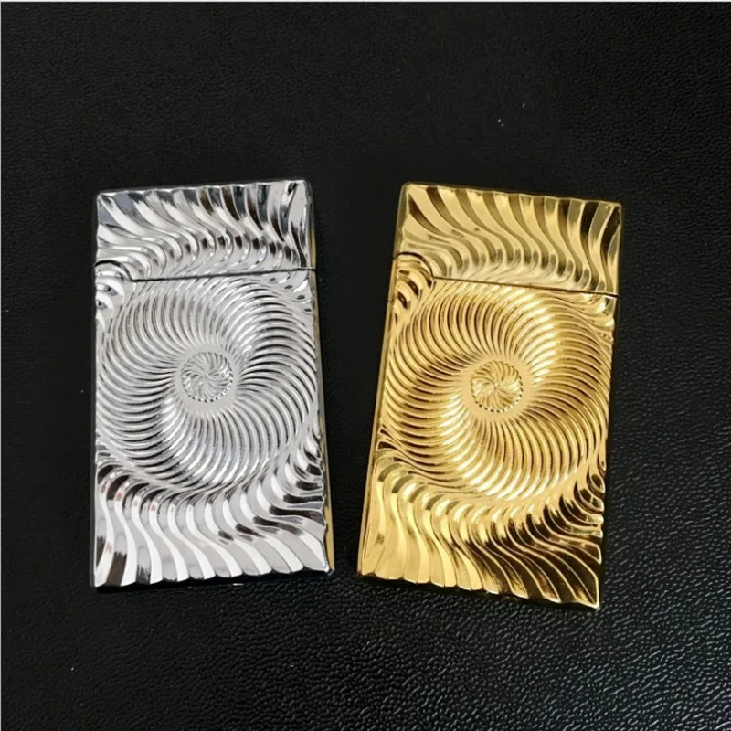 Ping Sound Metal Lighter Oil Windproof Wheel Lighters Unique Vortex Compact Butane Jet Fire Refillable Cigarette Gadgets | Дом и сад