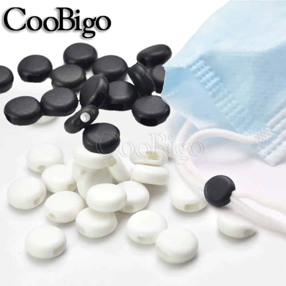 Плоские регулируемые бусины пряжки из силикагеля 50 шт. пуговицы для маски