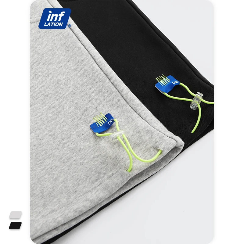 

INFLATION Straight Shorts Men With Drawstring Summer Cotton Jogger Shorts Men Sportswear Sweat Shorts Male Plus Size 3773S21