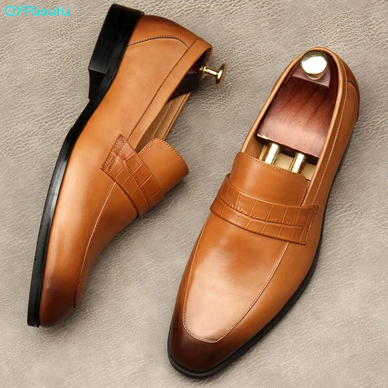Новое поступление мужские деловые модельные туфли из натуральной кожи
