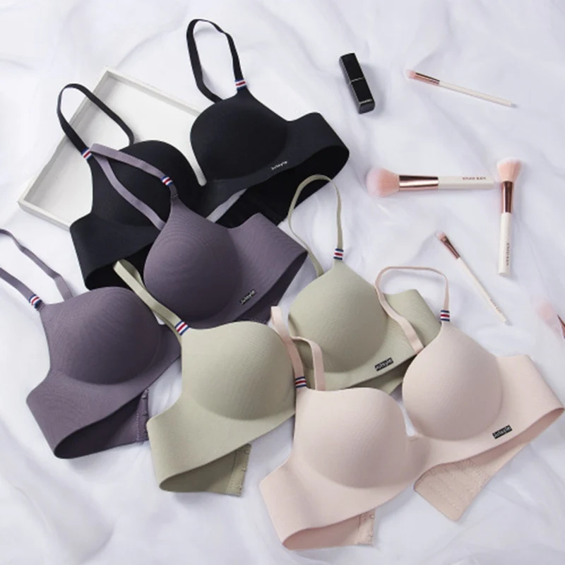 Сексуальный однотонный Шелковый бюстгальтер для девочек нижнее белье