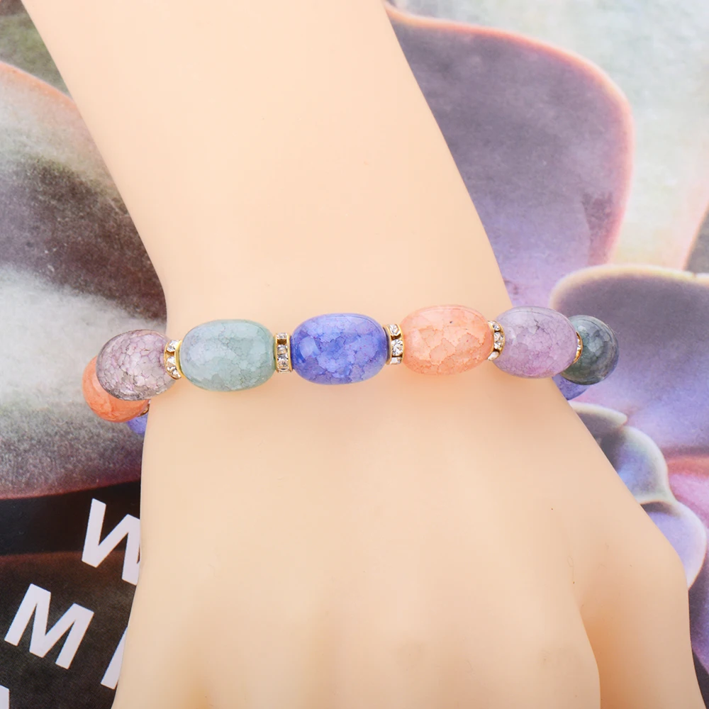 Разноцветный эластичный браслет стрейч модные украшения для мужчин и женщин