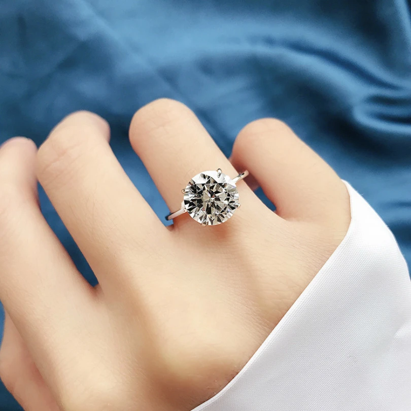 

925 Sterling Silver Unique White Round Cut Silver Gemstone Women's Holiday Souvenir Gift Wholesale