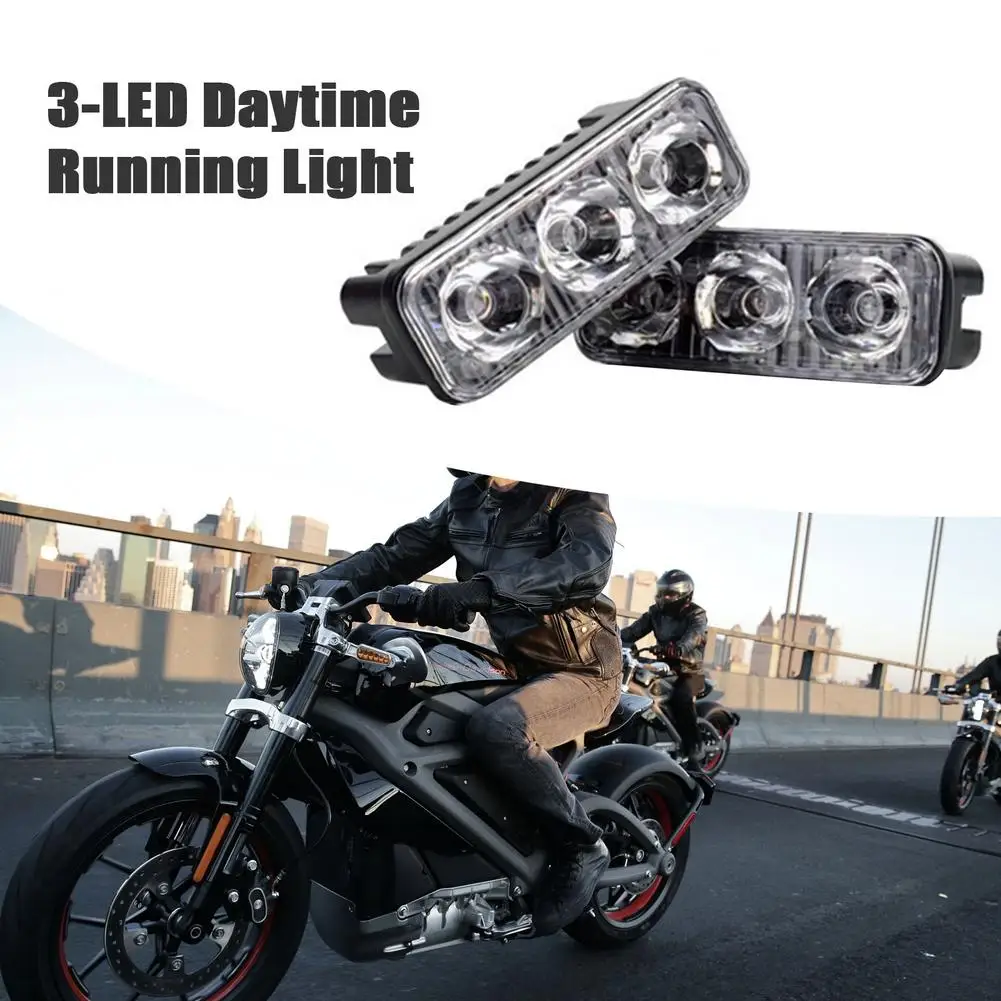 

Стробосветильник с 3 светодиодный дами, s 12 В, двойная изоляция, Энергоэффективные дневные ходовые огни от 6000 К до 6700 к для автомобилей и мото...