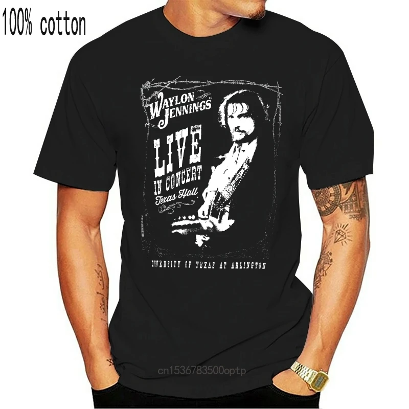 

New Authentic WAYLON JENNINGS Live In Concert Slim-Fit T-Shirt S-3XL 2021 Youth Round Collar Customized T Shirts Top Tee
