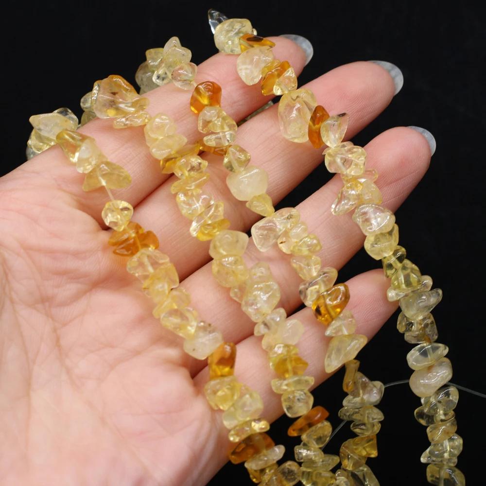 

High Quality 5-8mm Pretty Natural Citrines Freeform Gravel Gems Loose Beads Strand 40cm Jewelry Making DIY Earring Bracelet Gift