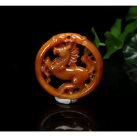 new original ecological pattern yellow dragon natural jade pendant exquisite noble horse necklace accessories gift jewelry