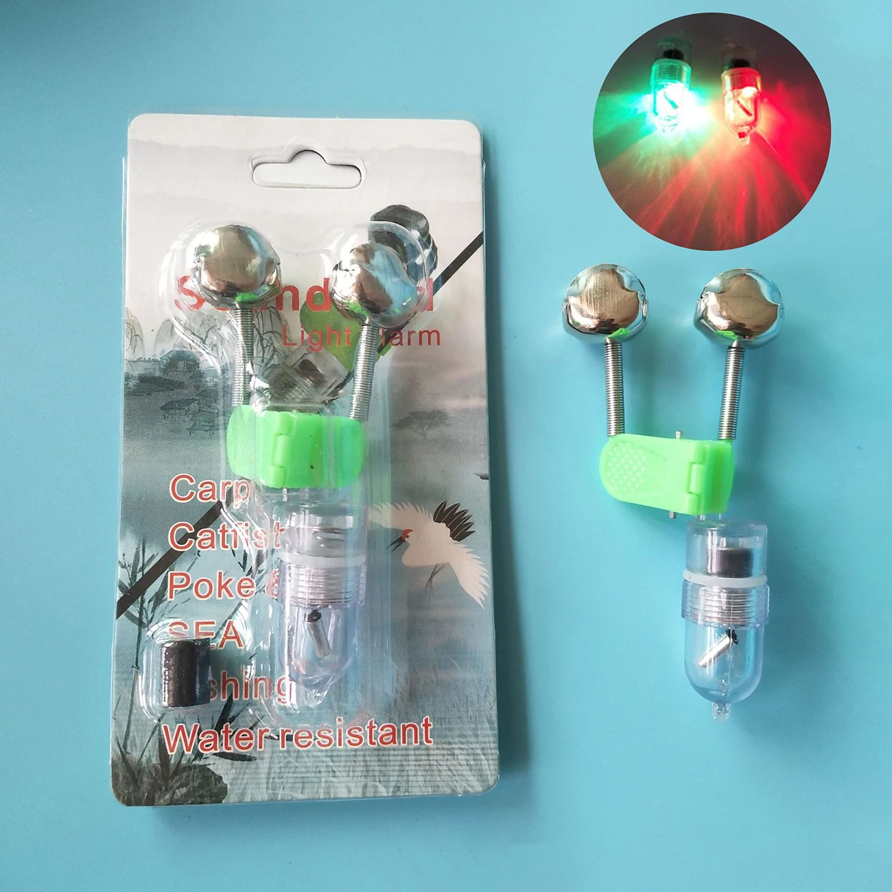 

Fishing Bite Alarm LED Flash Light Night Electronic Fish Bite Bell Alert Clip-On Fishing Rod Fishing Tackle Tools with Button Ce