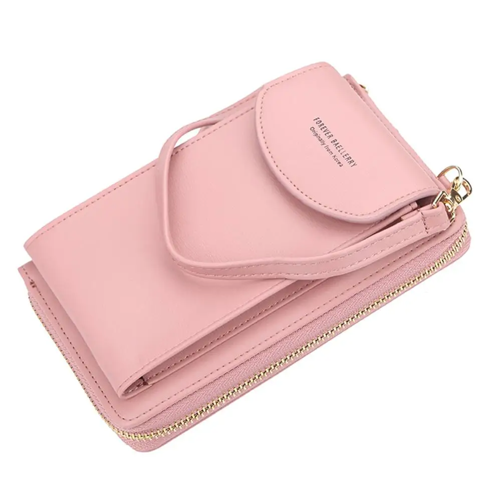 

Fashion Girls Solid Leather Clutch Bag for Women Shoulder Long Wallet Purse Card Holder Bolsas Feminina Lady Short Coin Purse