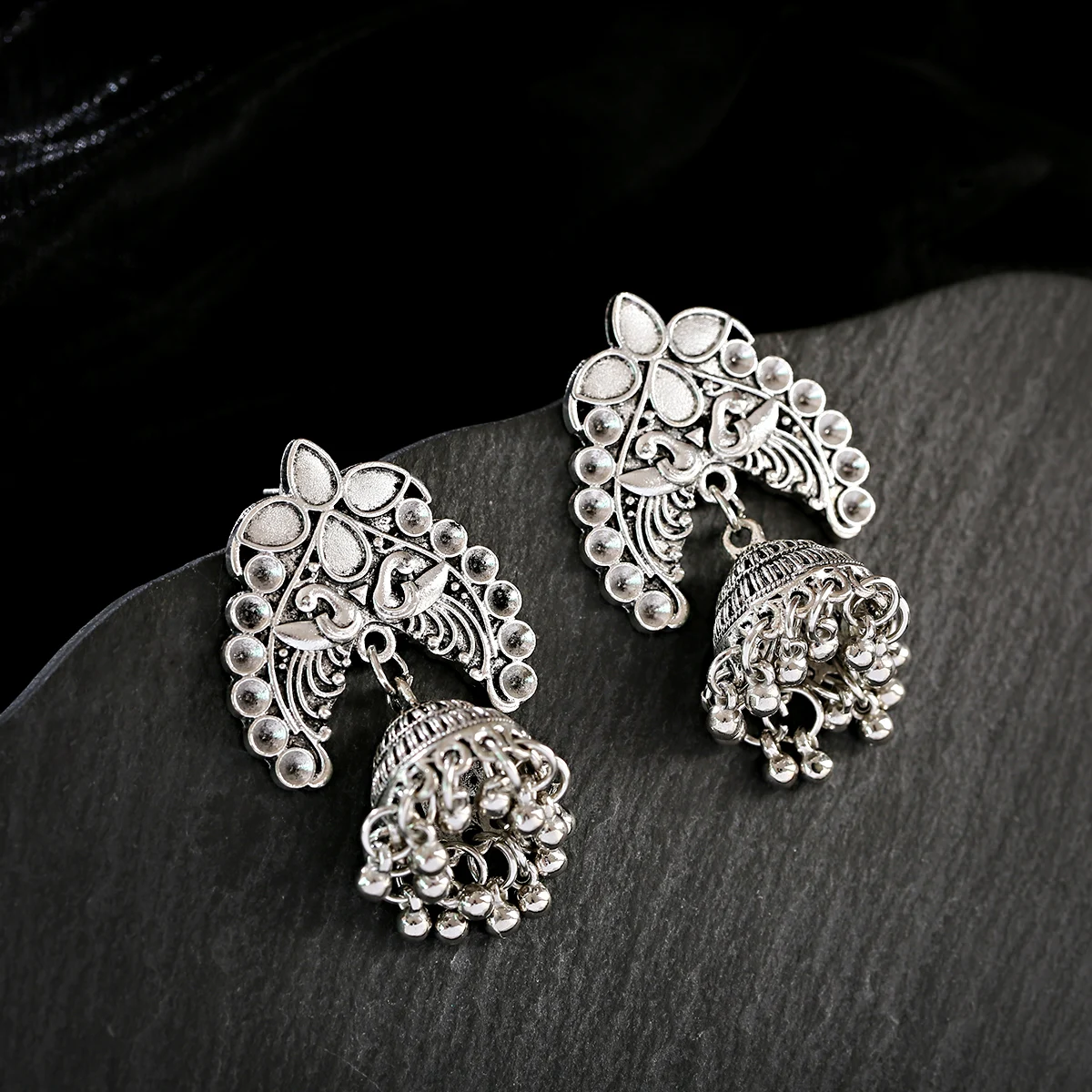 Индийские женские серьги Jhumka цыганские украшения в стиле бохо винтажные
