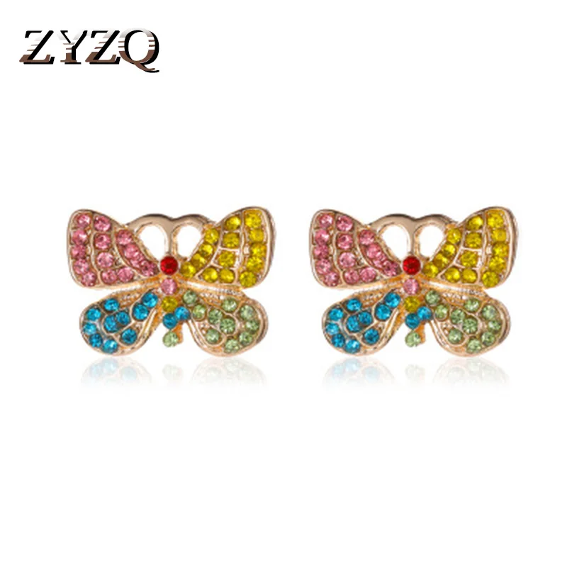 ZYZQ Очаровательная Женская обувь под в форме бабочки серьги-гвоздики с красочными