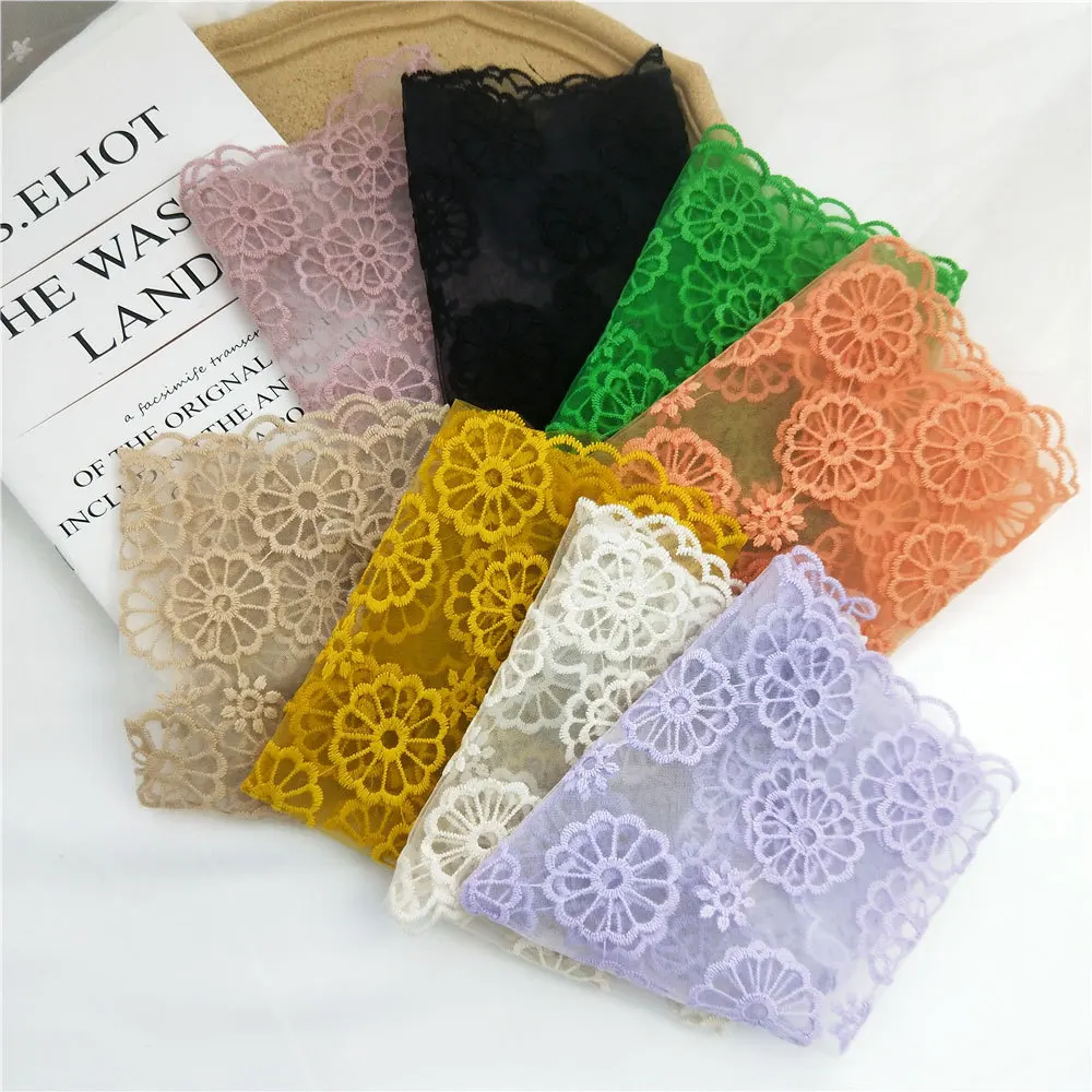 Женский модный треугольный шарф однотонный кружевной полый корейский цветочный