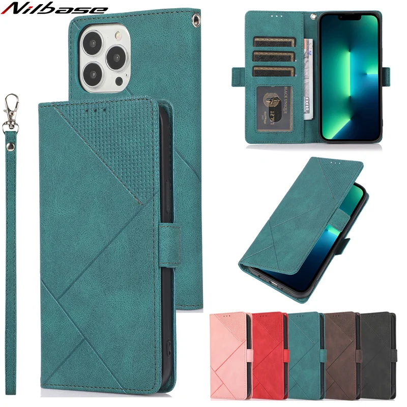 

Flip Leather Phone Case For iPhone 13 Pro MAX 12 Mini 11 X XS MAX XR 7 8 6 6S Plus Magnetic Bags Matte Wallet Card Holder Stand