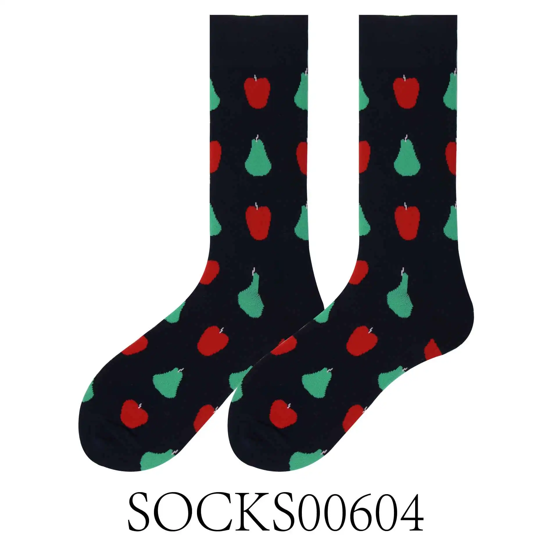 SOCKS00604 Забавные хлопковые носки с принтом счастливой пары цветные вишни желтые или черные базовые узоры серии - Цвет: SOCKS00604