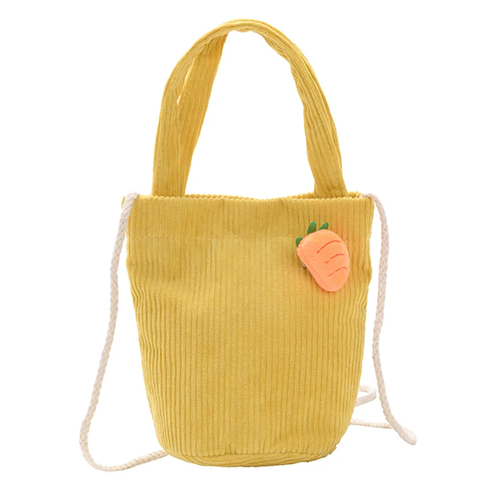 Вельветовая сумка для девочек с кроликом морковкой детская модная сумочка милым