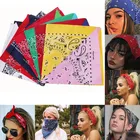 Бандана-шарф в стиле панк для женщин и девочек, винтажная квадратная бандана в стиле панк, головной убор с принтом, головной платок, повязка на голову, аксессуары для волос