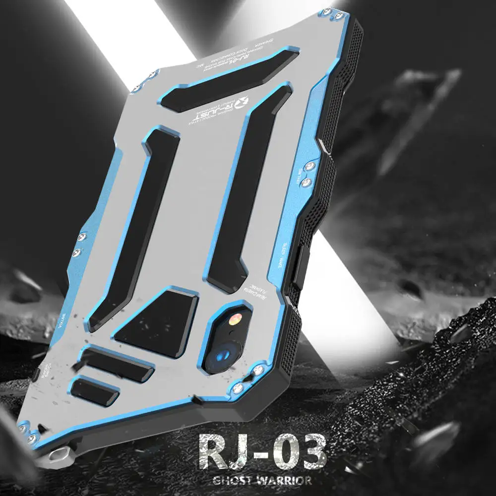 Luxury Aluminum Metal + Rubber Free Gorilla Glass Case For iphone XS MAX XR X 6 6s 7 8 Plus Cover Waterproof Armor Phone Cases |