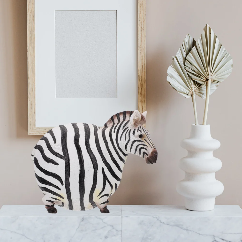 

1pc Desktop Ornament Resin Animal Zebra Desktop Decoration Ornaments(Left)