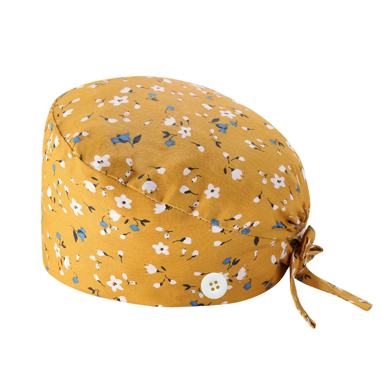 

Men's and Women's Nurse Cap Operating Room Pharmacy Nursing Laboratory Pet Shop Floral Print Bouffant Hat With Sweatband 2021