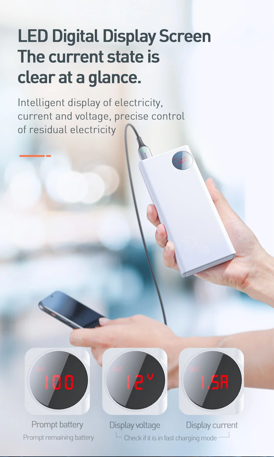 Baseus Quick Charge 3,0 30000 мАч Внешний аккумулятор Тип C PD 30000 мАч Внешний аккумулятор портативное зарядное устройство для iPhone Xiaomi Mi
