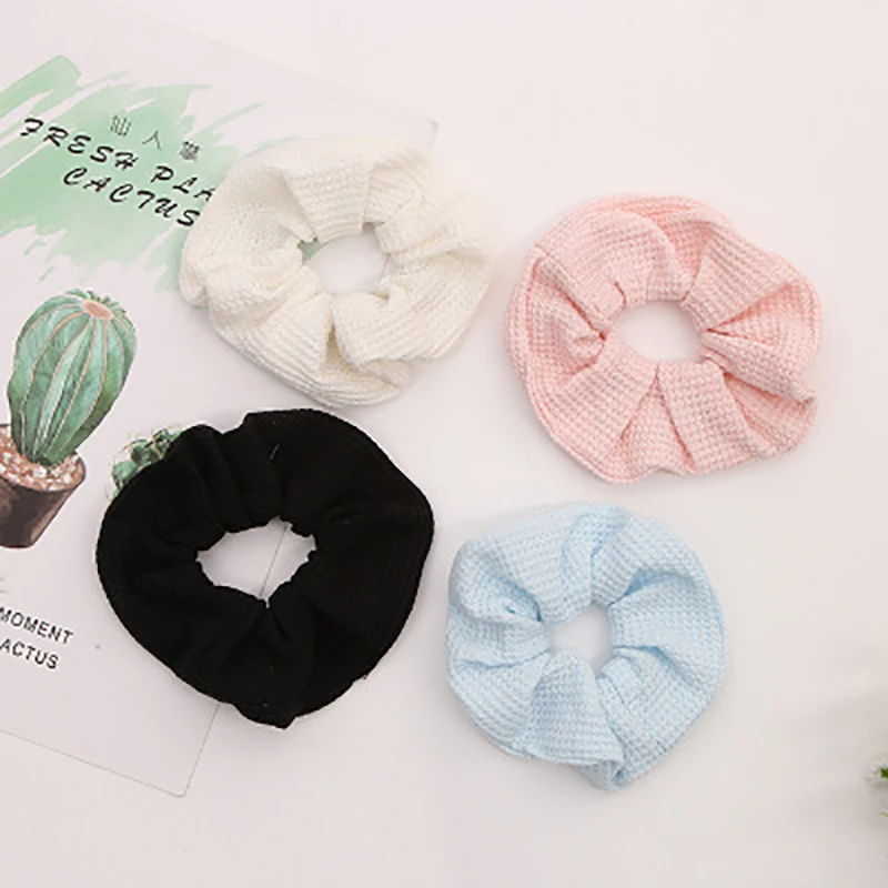 

Fashion Sweet Plaid Hair Tie Female Elastic Head Rope Solid Color Hair Tie Large Intestine Ring Net Red Hair Accessories
