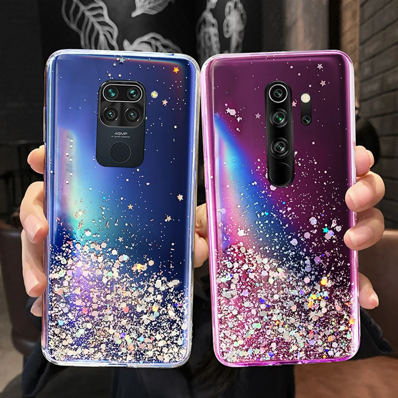 case for xiaomi redmi 9 cases xiaomi redmi note 8 10 9 11 pro 10s 9s plus bling glitter phone cover xiaomi redmi 9c 9a k40 cover free global shipping