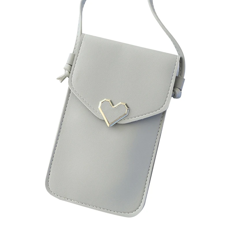 

New Women Fashion Mobile Phone Bag Wallets Monederos Para Mujer New Ladies Simple Heart-shaped Decoration Coin Wallet 2020