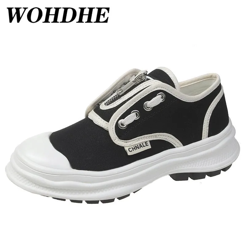 

WOHDHE Women's Flat Shoes Fashionable Casual Shoes Comfortable Denim Canvas Shoes Lovers Casual Flat Lace-up Walking Trainers