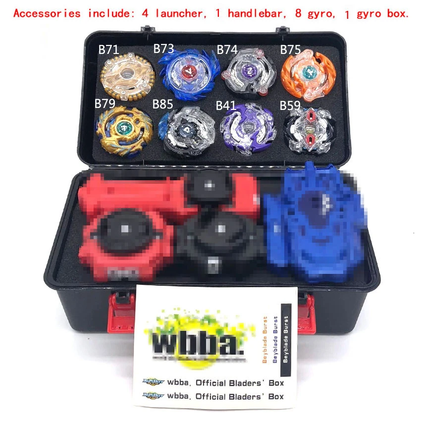 8pcs launcher box B148 Beyblade Burst Bey Blade игрушка металлическая Funsion Bayblade набор коробка для хранения с ручкой пусковая пластиковая коробка игрушки для детей - Цвет: 8pcs launcher box