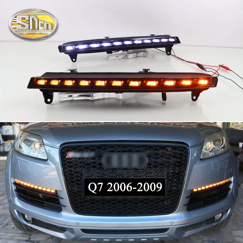 SNCN 2 шт. светодиодный дневные ходовые огни светильник для Audi Q7 2006 2007 2008 2009 желтый