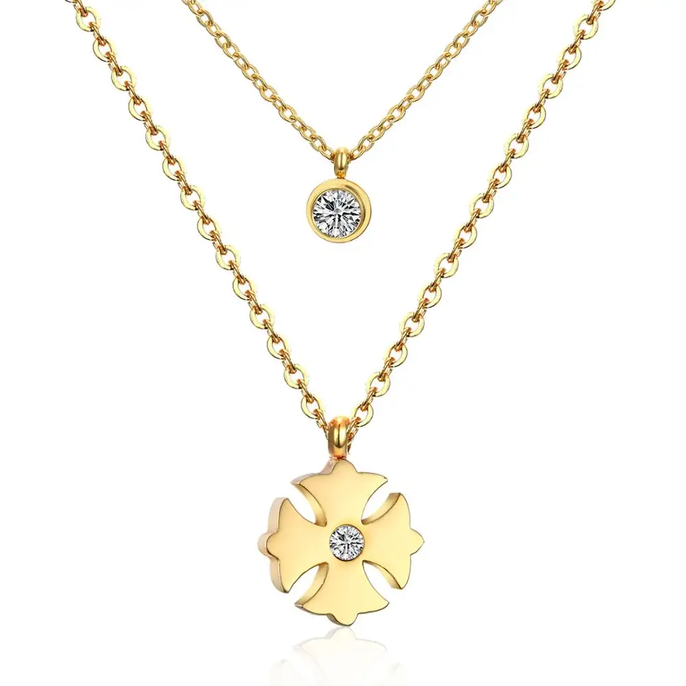 Ожерелье LUXUKISSKIDS из нержавеющей стали с двойной цепочкой ожерелье кулоном