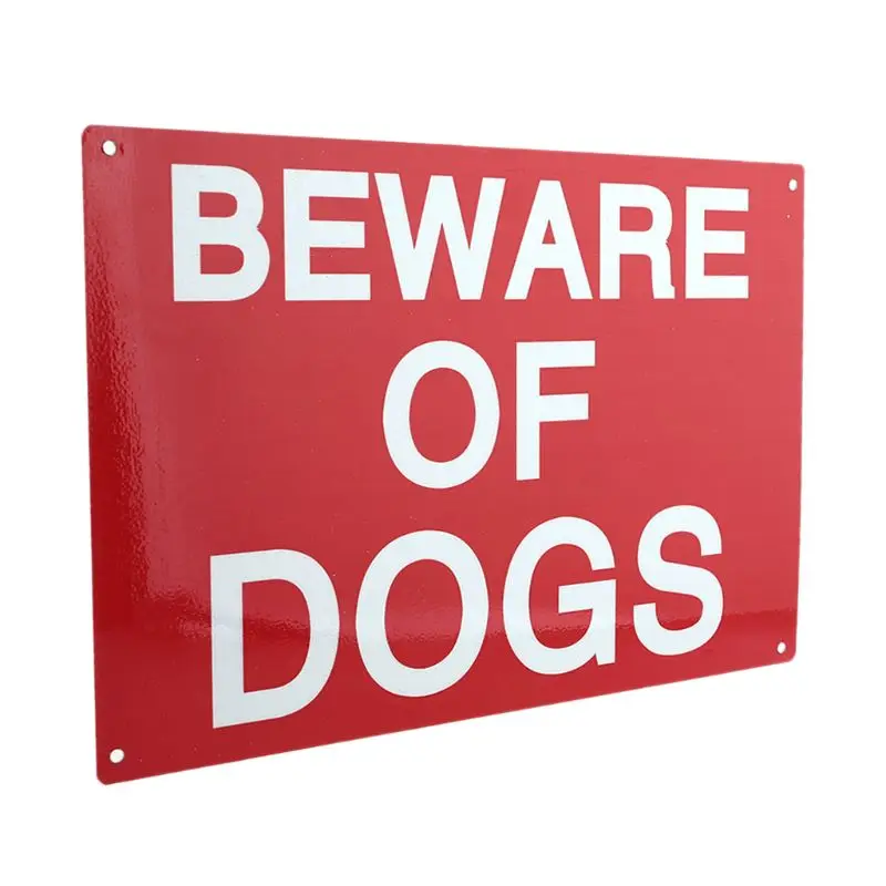 

Indoor Outdoor Use 30x20cm Aluminum Beware of Dog Sign for Fence Gates Indicator