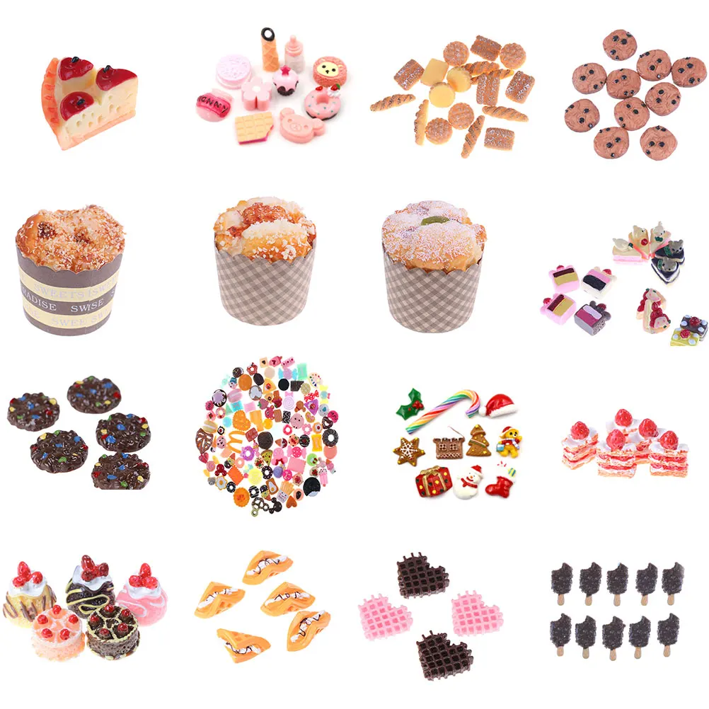 1/3/5/6/10 шт. милые мини игрушка фрукты Еда торт конфеты фруктового печенья пончиков