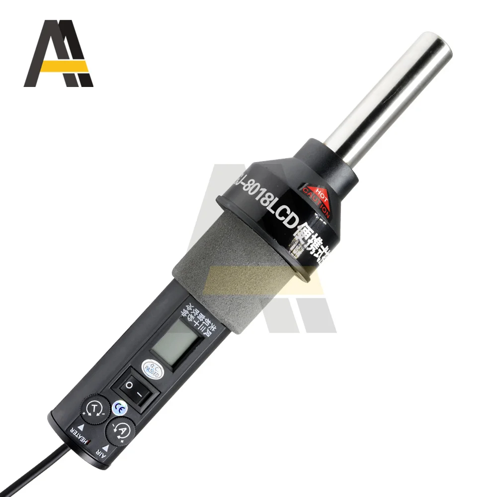 450w hot air gun lcd digital display welding with 9 nozzles for cell phone bga smd pcb ic repair solder iron hairdry free global shipping