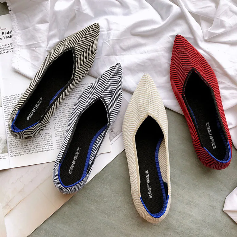 Женская обувь на плоской подошве Новинка 2019 года тканые повседневные