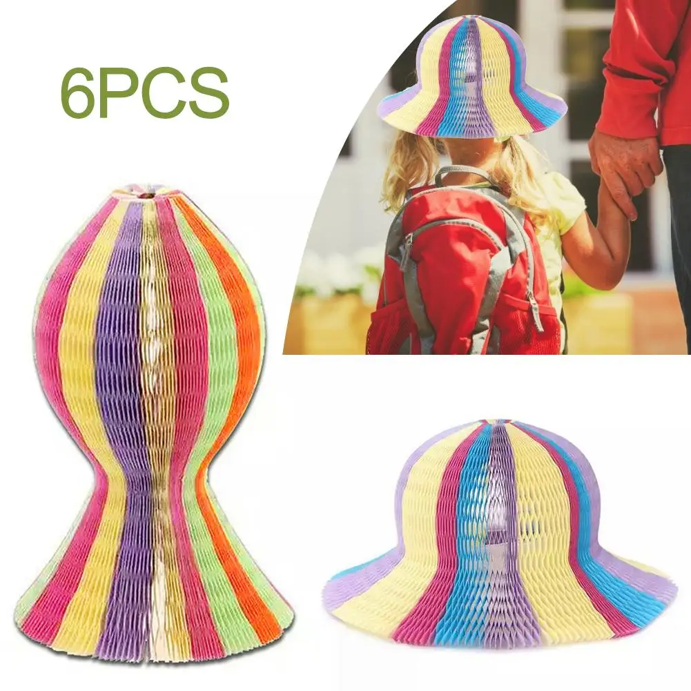 Унисекс 6 шт. Летняя женская Волшебная перфорированная бумага ваза шляпы