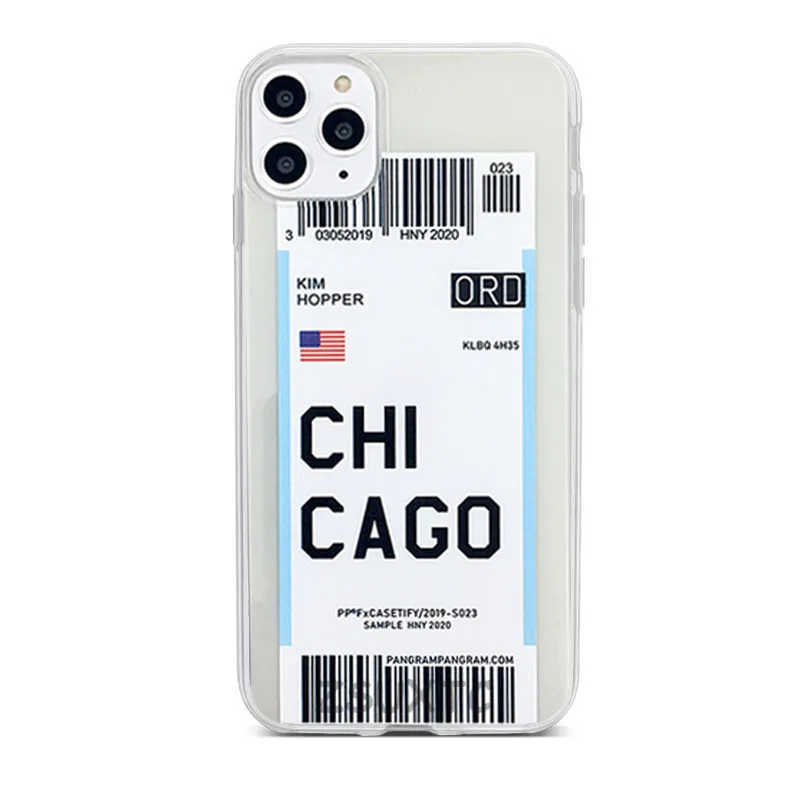 Ins дорожная этикетка страна чехол для телефона для iPhone 11Pro Max 7 8 6 6s Plus X XR XS Max летный билет письмо Мягкая силиконовая задняя крышка - Цвет: Армейский зеленый