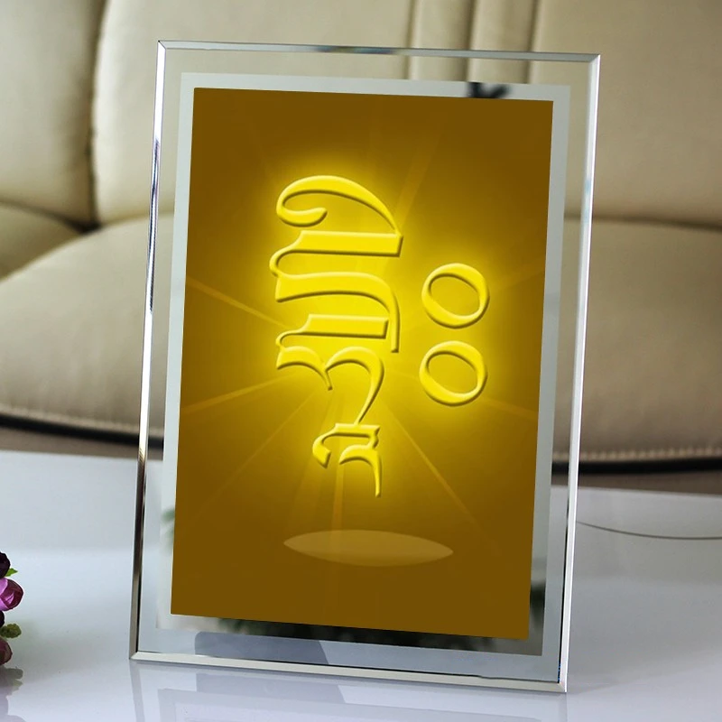 

Buddhism, morality written words Visualisation chart, photo paper, double-sided plastic packaging, solid wood photo frame