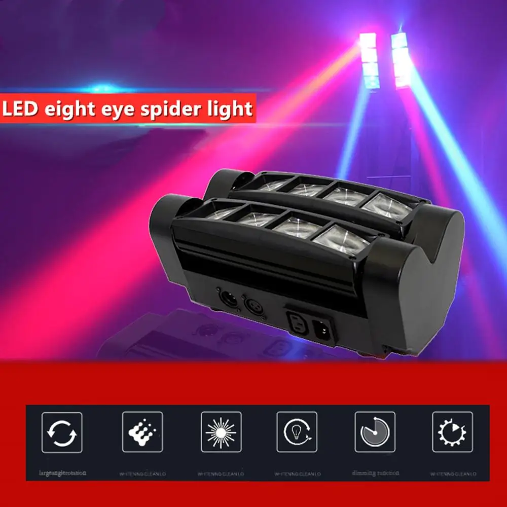 Promote sale Mini LED Beam Spider 8pcsRGBW Moving Head Lighting LED Stage Light Good For Parties DJ Disco Wedding Decoration