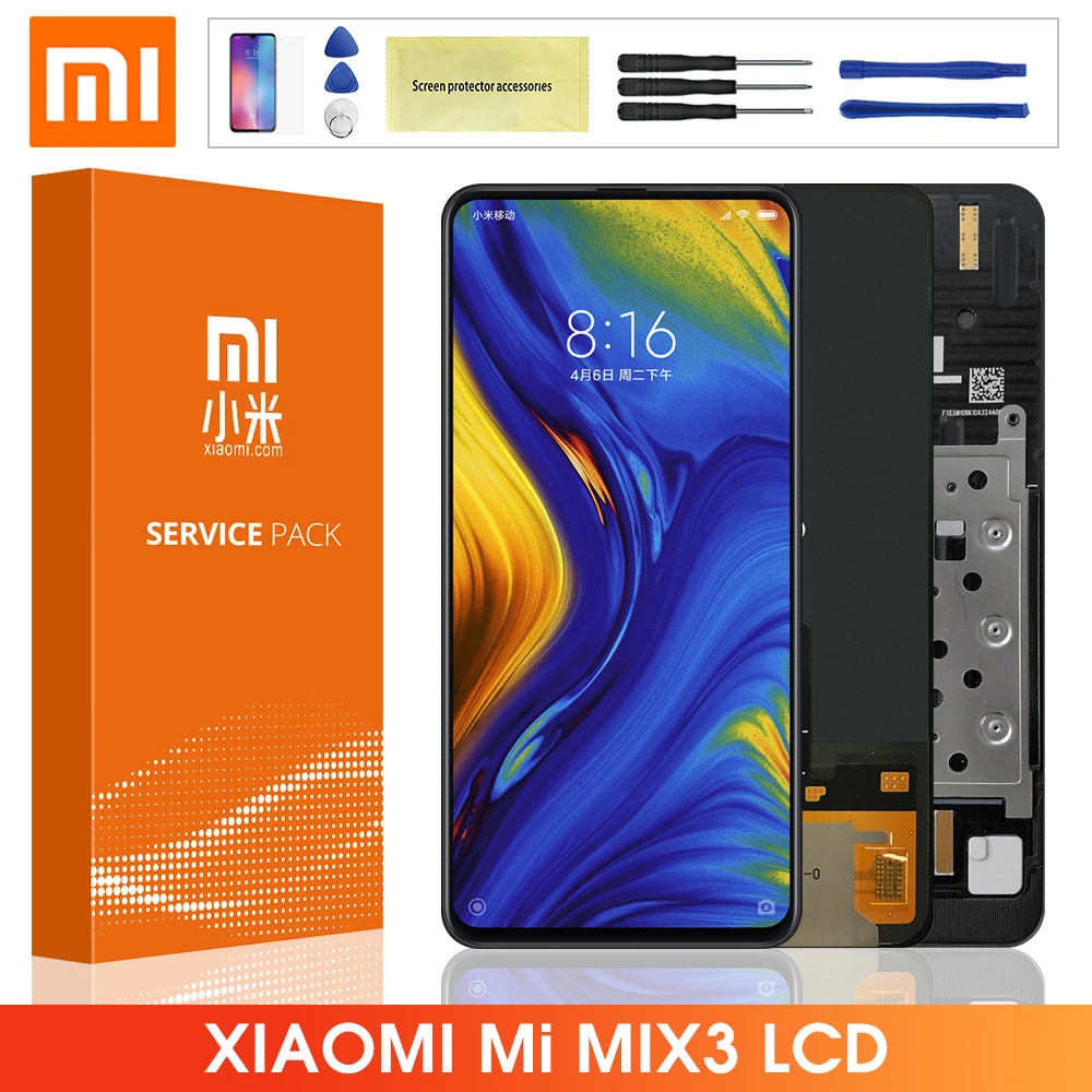 Оригинальный ЖК дисплей для Xiaomi Mi Mix 3 сенсорный экран дигитайзер в сборе с рамкой
